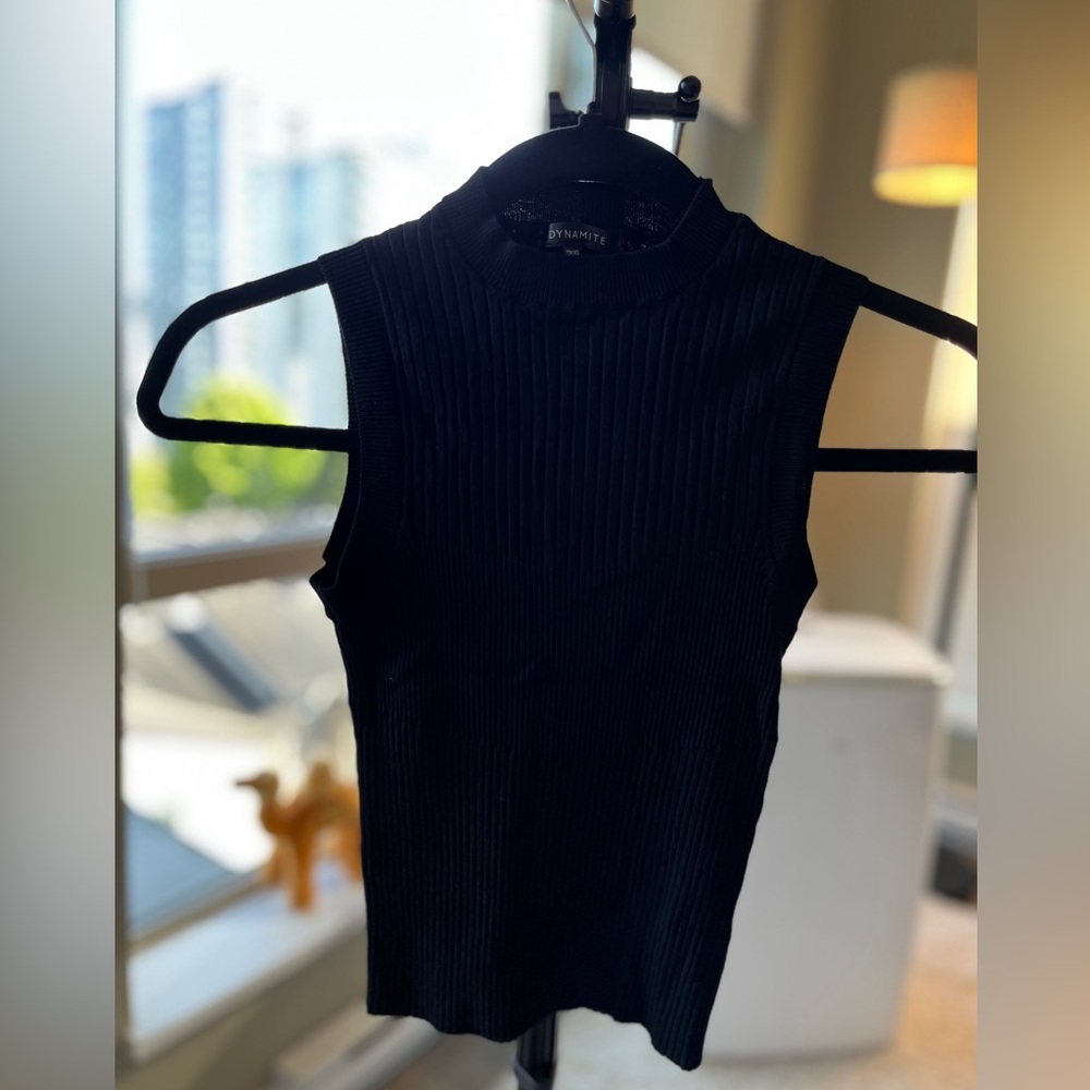 Dynamite | Black Ribbed Knit Top - XS